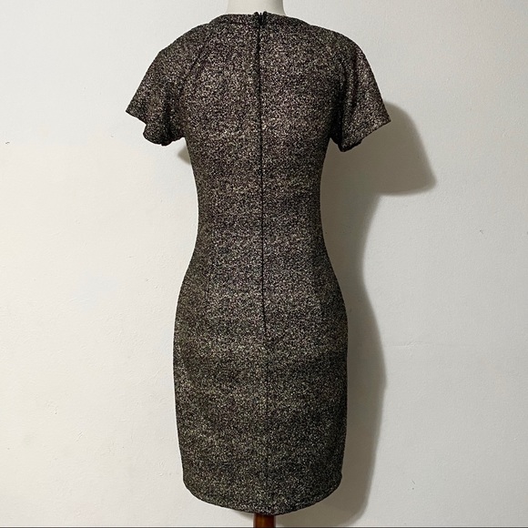 BAR III Gold Fitted Dress - Picture 2 of 8